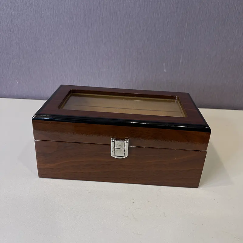 Coffee Wooden 3 Slots Watch Organizer & Gift Case